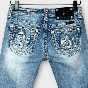 MISS ME light wash distressed bootcut jeans size 24 Style JE5862B2R western